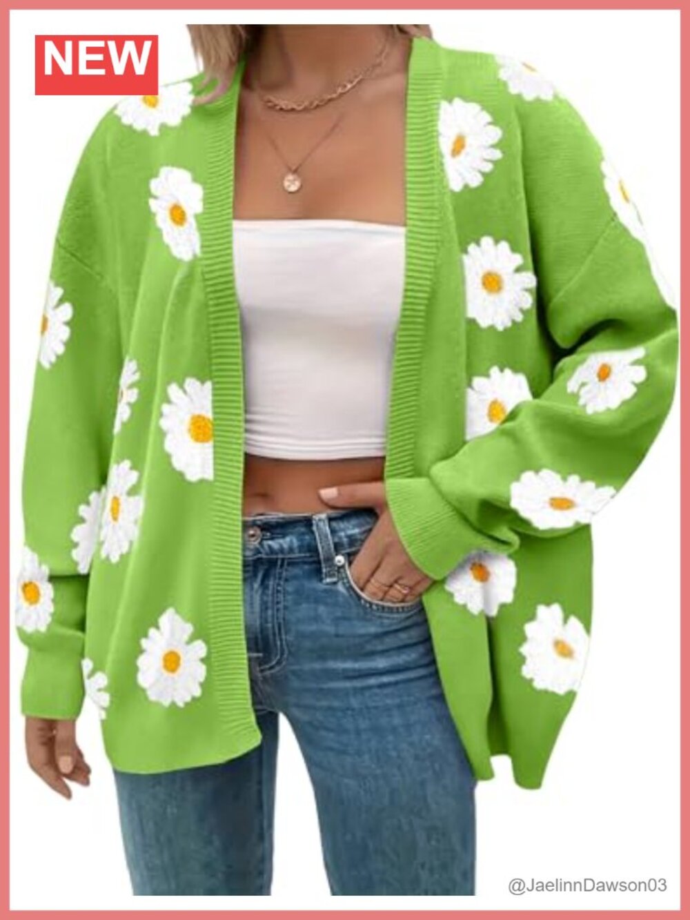 Plus Size Floral Print Knit Cardigan Long Sleeve Open Front Sweater